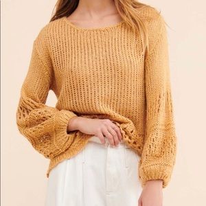 Anthropologie- open knit, bell sleeve, sweater